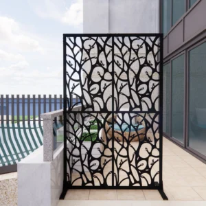 Metal Privacy Screens W3.8Ft X H6Ft Outdoor And Indoor Divider With Free Standing