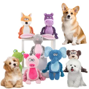 Pet Plush Sound Cotton Rope Toys Interactive Tug Of War Training Item Creative Dog Toy