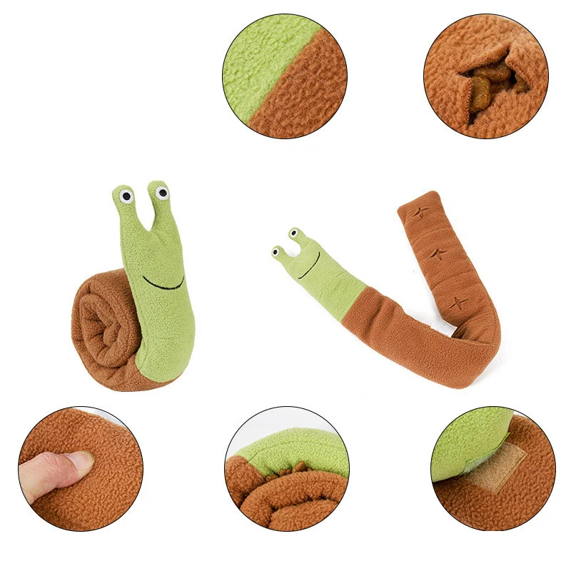 Fleece Interactive Dog Puzzle Snails Toys Cute Dog Supplies for Small Dogs Summer Pets