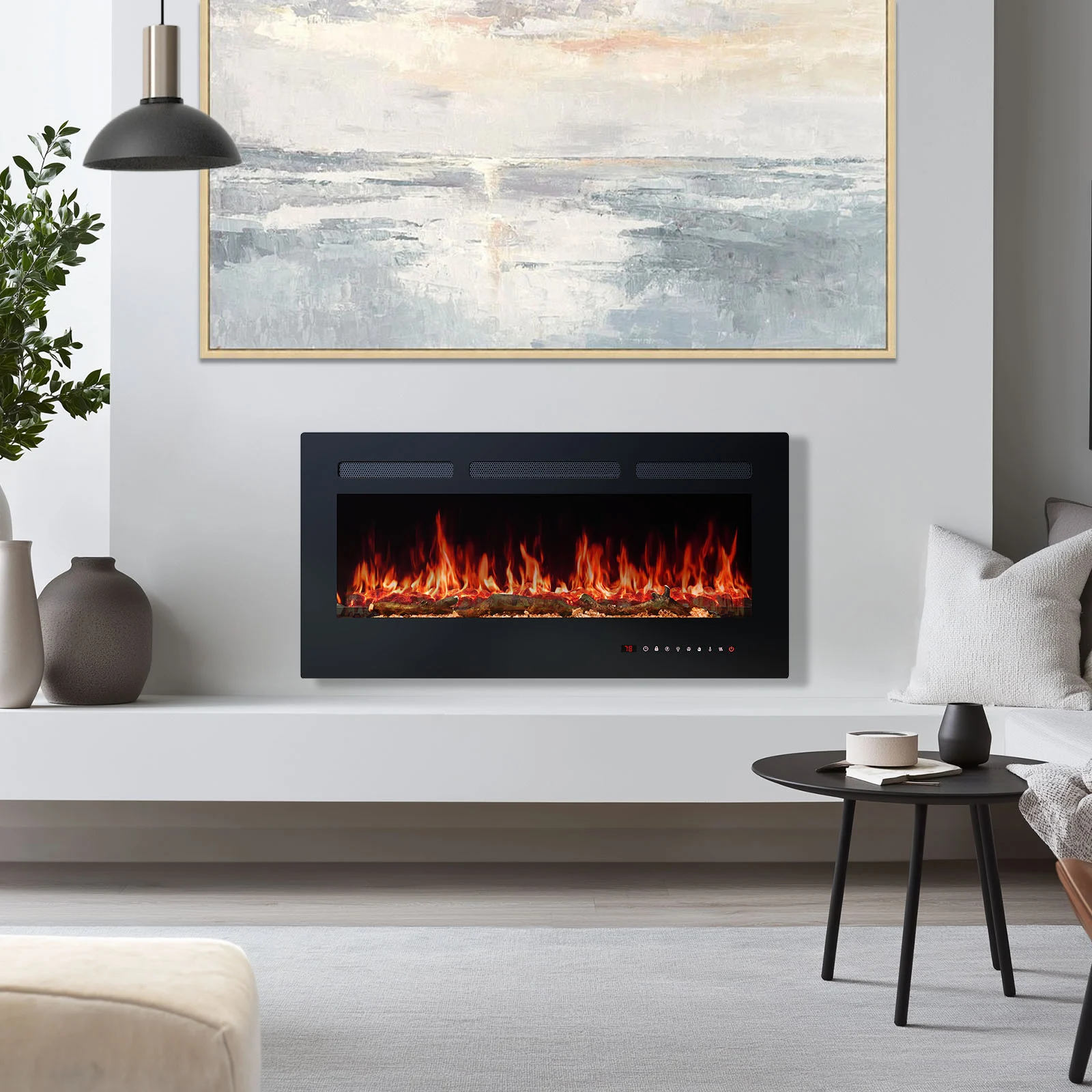Electric Fireplace Heater With Remote Control
