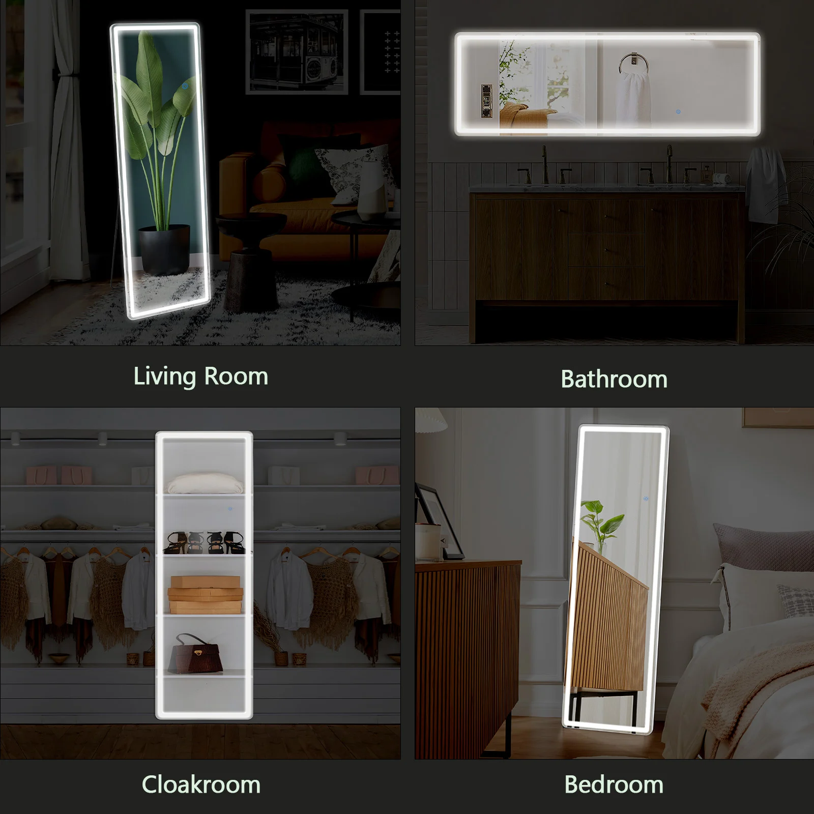3 Color Lighting Mirror With LED Lights