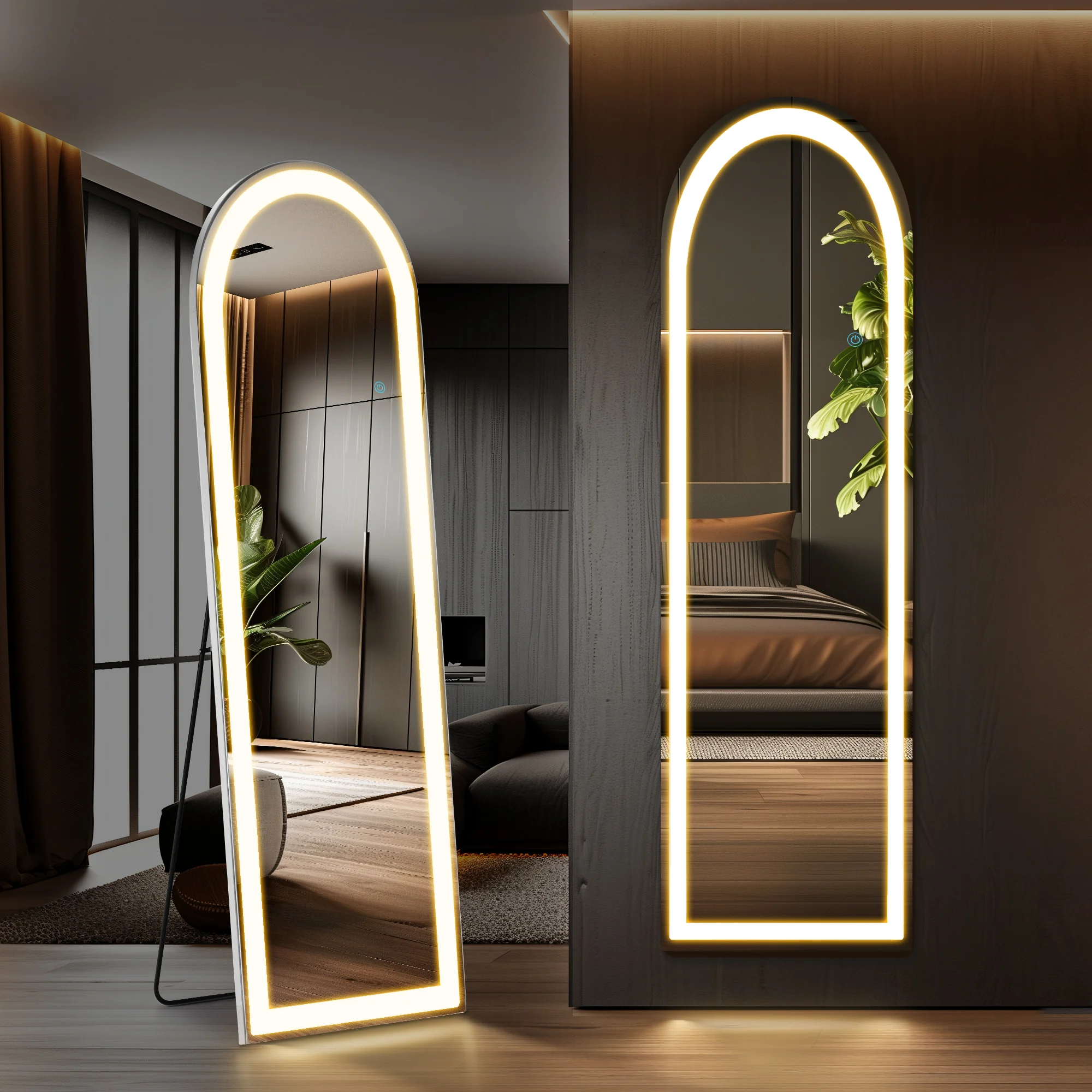 3 Color Lighting Mirror With LED Lights