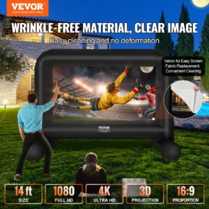 VEVOR Inflatable Movie Screen, 14 FT 168inch Inflatable Projector Screen For Outside With