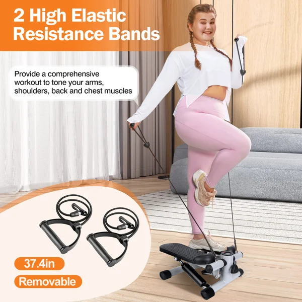 Fitness Step Machine, Mini Step Machine With Resistance Band, Home Fitness Equipment With
