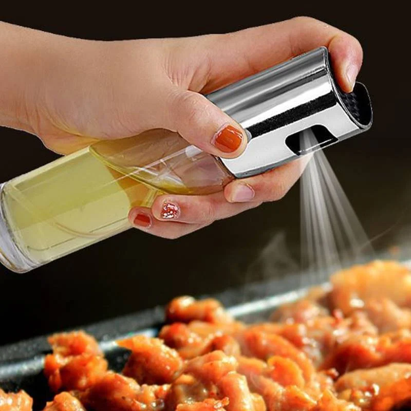 BBQ Healthy Kitchen Cooking Oil Vinegar Spray Bottle Push Type Oil Spray BottlePump Oil