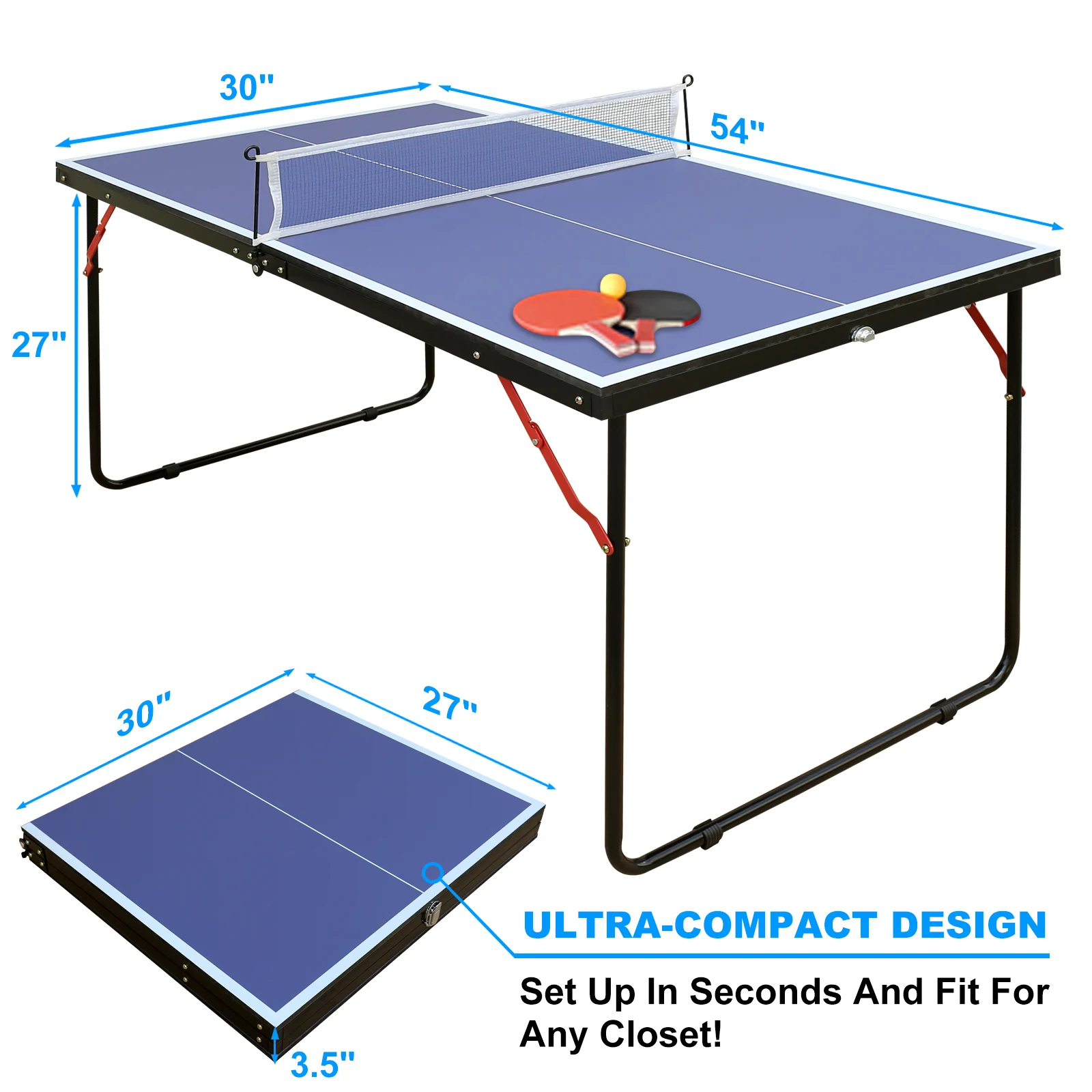 Table Tennis Table Folding Portable Table Tennis Table Set
