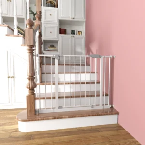 29.5-45.3 Wide Baby Gate For Stairs, Dog Gate Indoor For Doorways, No Drilling Pressure