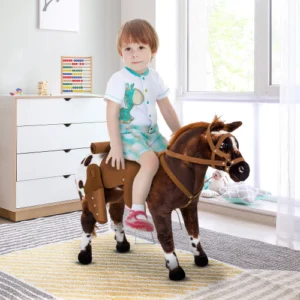 Qaba Sound-Making Ride On Horse For Toddlers 3-5, With Neighing And Galloping Sound