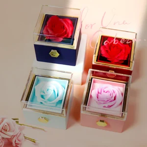 Rotating Soap Flower Rose Gift Box Creative Rotating Rose Jewelry Packaging Box