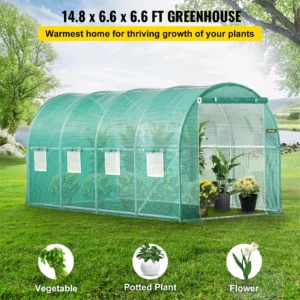 VEVOR Walk-in Tunnel Greenhouse, 15 X 7 X 7 Ft Portable Plant Hot House W Galvanized