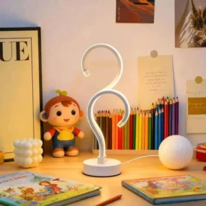 Creative Double Question Mark Elegant White Desktop Lamp, USB Power Supply - Three Color