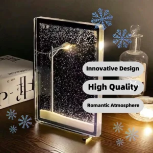 Magic Snowy Landscape Night Lights Small Street Light Snowy Flowing Night DIY Christmas