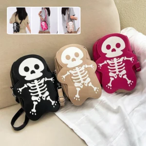 Halloween Skull Shoulder Bag Y2K Fashion Funny Cute Messenger Crossbody Bags Women Small