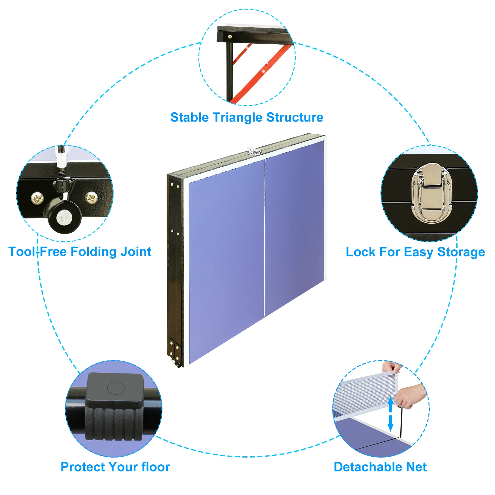 Table Tennis Table Folding Portable Table Tennis Table Set