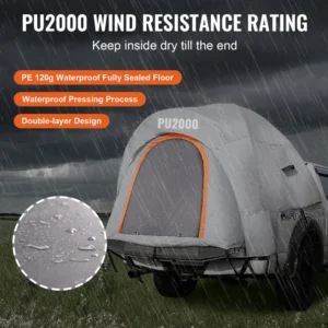 Truck Bed Tent, 5.5'-6' Pickup Truck Tent With Rain Layer And Carry Bag, Waterproof