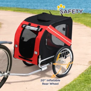 Aosom Dog Bike Trailer Pet Cart Bicycle Wagon Cargo Carrier Attachment For Travel With 3