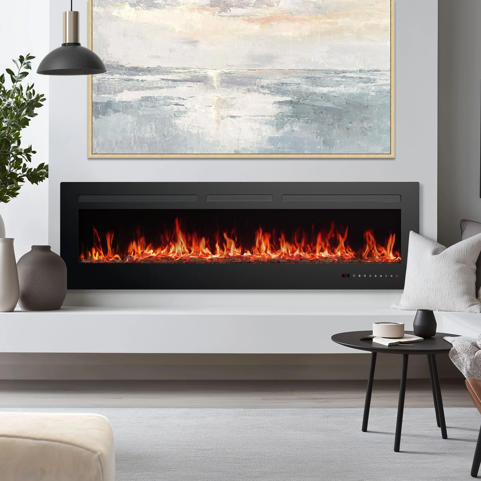 Electric Fireplace Heater With Remote Control