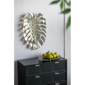 18.9x13.4x1.4 Gold Monstera Leaf Wall DEcor