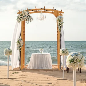 Round Garden Arbor 7.5 Ft Fir Wood Archway For Climbing Plants Pergola Style Wedding