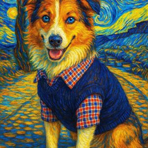 Custom Van Gogh Style Pet Portrait