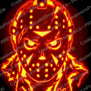 Hockey Mask Slasher Pumpkin Carving Stencil