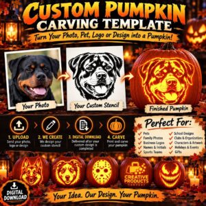 Custom Pumpkin Carving Stencil from Your Photo